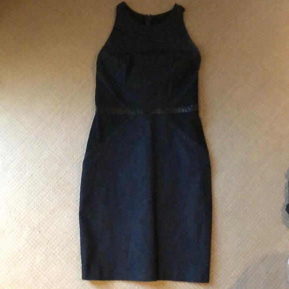 Nicole Miller Dresses & Skirts - Nicole Miller Artelier denim and leather dress